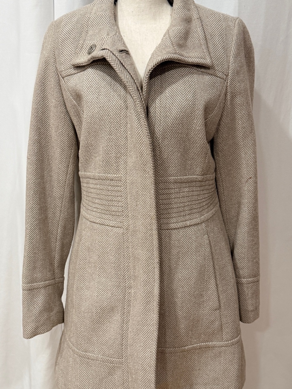 Esprit Taupe Herringbone Trench Coat